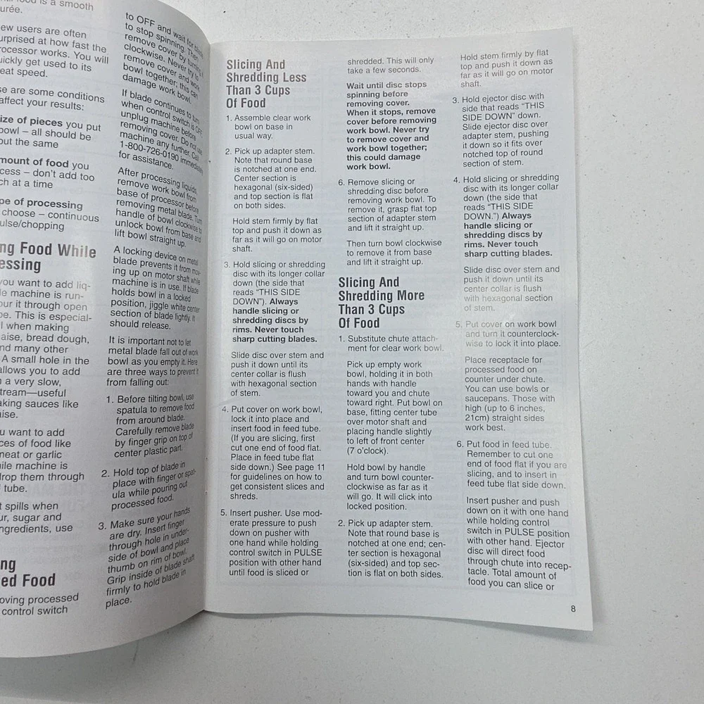 Cuisinart Handy Prep‎ 3-Cup Food Processor DFP-3 Instruction and Recipe Booklet